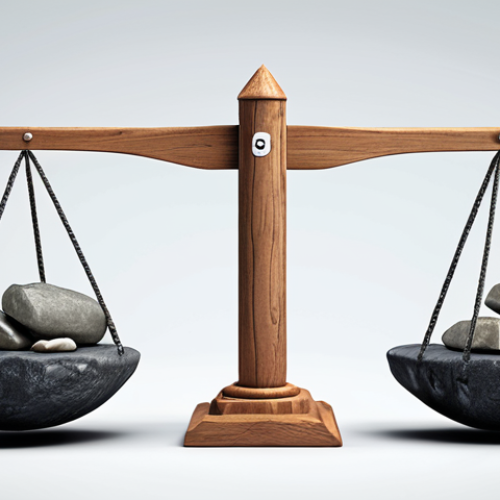 **

A visually balanced seesaw representing fixed vs. adjustable mortgage rates. On one side, a sturdy rock labeled "Fixed Rate" provides stability. On the other, a wave labeled "Adjustable Rate" rises and falls. Focus on conveying the concepts of stability vs. potential risk/reward. Style: Clean, modern illustration.

**