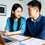 주택담보대출의 세금적 측면 고려하기 - Tax Planning at Home**

"A young Chinese couple, fully clothed in casual attire, sitting at a table ...